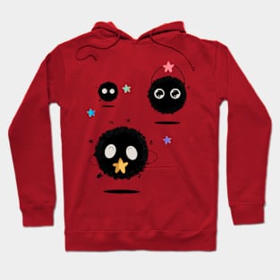 Cute Black ball creatures Hoodie